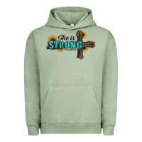 Pigment Oil Green She Is Strong Western Cross Urban Hoodie - RanaPortraitStore