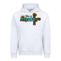 White She Is Strong Western Cross Urban Hoodie - RanaPortraitStore