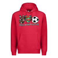 Cardinal peace love soccer Premium Hoodie - CowhideDigitalArt