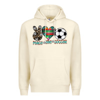 Sandshell peace love soccer Premium Hoodie - CowhideDigitalArt