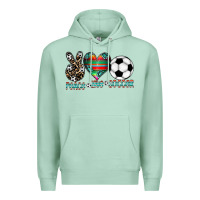 Seafoam peace love soccer Premium Hoodie - CowhideDigitalArt
