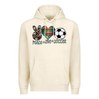 Tofu peace love soccer Premium Hoodie - CowhideDigitalArt
