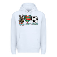 White peace love soccer Premium Hoodie - CowhideDigitalArt