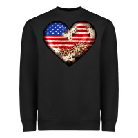 Black western usa flag heart Heavyweight Sweatshirt - JahusDesignShop