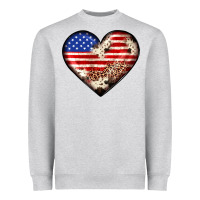 Heather Grey western usa flag heart Heavyweight Sweatshirt - JahusDesignShop