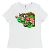 White Cactus Coffee cup Ladies Tee - FaDigitalArtStudio