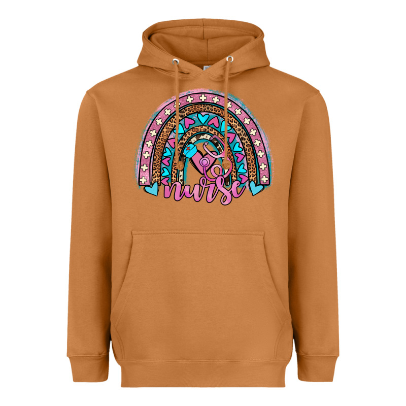 Leopard Cowhide Nurse Rainbow Heavyweight Hoodie by JahusDesignShop | Teevron