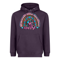 Plum leopard cowhide nurse rainbow Heavyweight Hoodie - JahusDesignShop