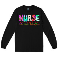 Black Nurse Coffee Scrubs Rubber Gloves Long Sleeve Tee - CowhideDigitalArt