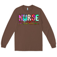 Chestnut Nurse Coffee Scrubs Rubber Gloves Long Sleeve Tee - CowhideDigitalArt