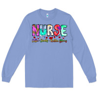 Colony Blue Nurse Coffee Scrubs Rubber Gloves Long Sleeve Tee - CowhideDigitalArt