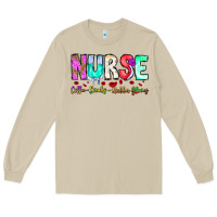 Mushroom Nurse Coffee Scrubs Rubber Gloves Long Sleeve Tee - CowhideDigitalArt