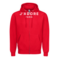 Red j adore paris Zipper Hoodie - baoMotion