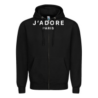 Black j adore paris Zipper Hoodie - baoMotion