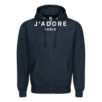Navy j adore paris Zipper Hoodie - baoMotion