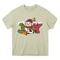 Mossy christmas joy snowman Heavy Core Tee - CowGirlArtShop