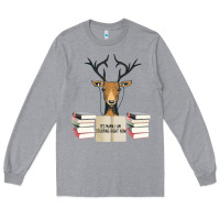 Heather Grey Yes Mama I Am Studying Right Now, Deer Long Sleeve Tee - Bettercallsaul