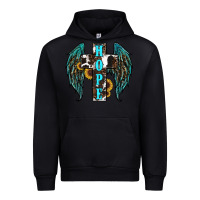 Black Western Wings Cross Hope Urban Hoodie - RanaPortraitStore