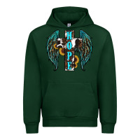 Forest Green Western Wings Cross Hope Urban Hoodie - RanaPortraitStore