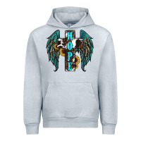 Heather Grey Western Wings Cross Hope Urban Hoodie - RanaPortraitStore