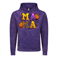 Cloud Purple Purple and gold Basketball leopard frame Mama Vintage Hoodie - LillyAllenDesigns