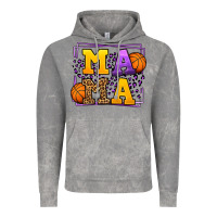 Cloud Rock Purple and gold Basketball leopard frame Mama Vintage Hoodie - LillyAllenDesigns