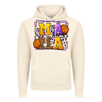 Vintage Artic Purple and gold Basketball leopard frame Mama Vintage Hoodie - LillyAllenDesigns