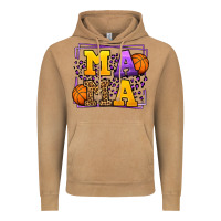 Vintage Camel Purple and gold Basketball leopard frame Mama Vintage Hoodie - LillyAllenDesigns