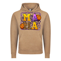 Vintage Coffee Purple and gold Basketball leopard frame Mama Vintage Hoodie - LillyAllenDesigns