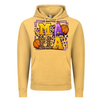 Vintage Mustard Purple and gold Basketball leopard frame Mama Vintage Hoodie - LillyAllenDesigns