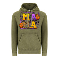 Vintage Olive Purple and gold Basketball leopard frame Mama Vintage Hoodie - LillyAllenDesigns