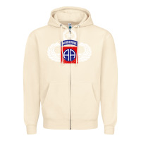 Sandshell 82nd Airborne Div Parachutist Wings and Patch - Distressed Zipper Hoodie - baoMotion