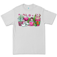 Dove Grey pink christmas snowman coffee cups Premium Tee - OliviaCreatesArt