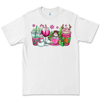 White pink christmas snowman coffee cups Premium Tee - OliviaCreatesArt