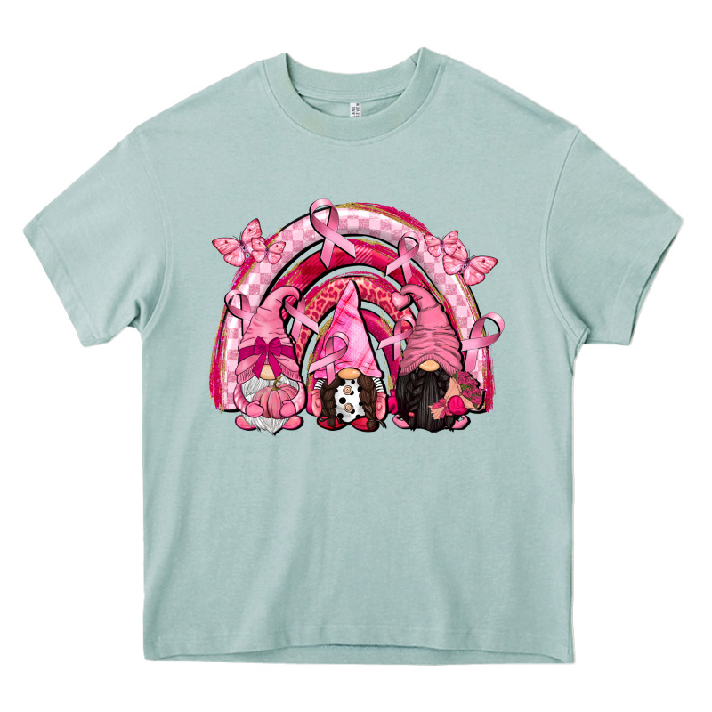 Gnomes Rainbow Breast Cancer Heavy Core Tee by CowGirlArtShop | Teevron