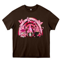 Chocolate Brown gnomes rainbow breast cancer Heavy Core Tee - CowGirlArtShop