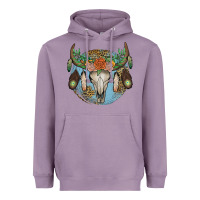 Lavender floral feather bull skull Heavyweight Hoodie - JahusDesignShop