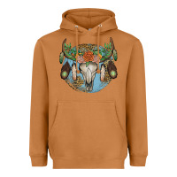 Meerkat floral feather bull skull Heavyweight Hoodie - JahusDesignShop