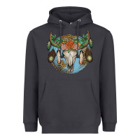 Smoke floral feather bull skull Heavyweight Hoodie - JahusDesignShop