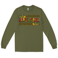 Army Green colorful juneteenth celebration art Long Sleeve Tee - LillyAllenDesigns