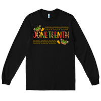 Black colorful juneteenth celebration art Long Sleeve Tee - LillyAllenDesigns