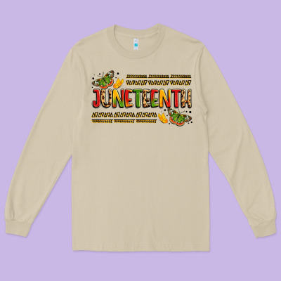 Colorful Juneteenth Celebration Art Long Sleeve Tee Designed By Lillyallendesigns