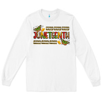 White colorful juneteenth celebration art Long Sleeve Tee - LillyAllenDesigns