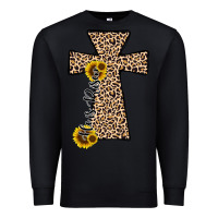 Black he is risen leopard cross Premium Sweatshirt - JahusDesignShop