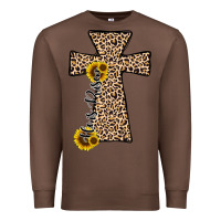 Chestnut he is risen leopard cross Premium Sweatshirt - JahusDesignShop
