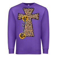 Purple he is risen leopard cross Premium Sweatshirt - JahusDesignShop