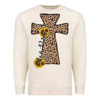 Sandshell he is risen leopard cross Premium Sweatshirt - JahusDesignShop