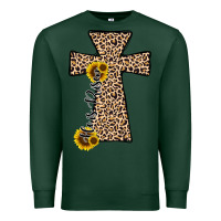 Sports Green he is risen leopard cross Premium Sweatshirt - JahusDesignShop