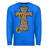 True Royal he is risen leopard cross Premium Sweatshirt - JahusDesignShop