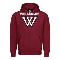 Burgundy WELLESLEY Zipper Hoodie - baoMotion